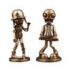 Retro Brass Zombie Figurine Brass Mr. Zombie Statue Cute Small Miniatures Desktop Ornament Home Charming Decor for Gifts