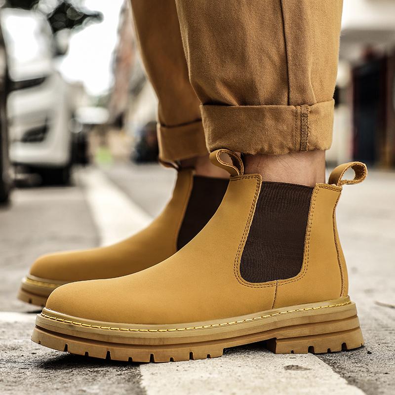 FashionYellow ανδρικές μπότες Δερμάτινα μποτάκια πολυτελείας ανδρικά Chelsea Boot Ανδρικά παπούτσια για εξωτερικούς χώρους υψηλής ποιότητας