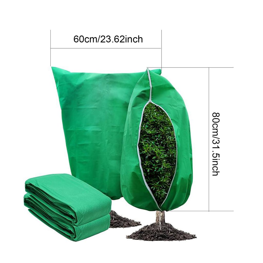 2 Pack Frost Plant Covers with Zipper Drawstring Large Plant Frost Protection Covers for Outdoor Plants Fruit Tree Potted Bag