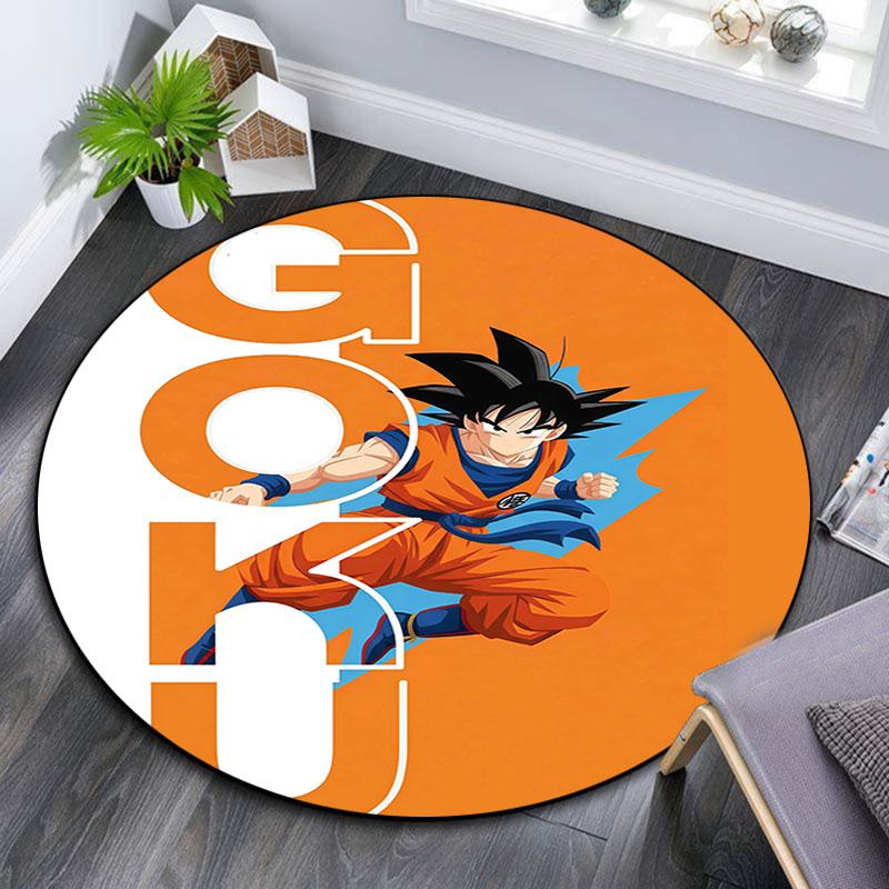 Goku pattern round rug,Carpet Rug for Living Room Bedroom Playroom ,Non-slip Floor Mat,Holiday Gifts and Birthday Gifts.