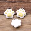 10pcs Resin Colorful Cat Claw Beads Cartoon Cat Claw Resin Pendant Bead  Earring Making