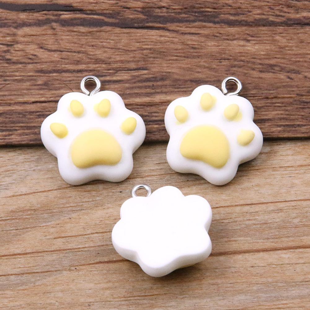 10pcs Resin Colorful Cat Claw Beads Cartoon Cat Claw Resin Pendant Bead Earring Making