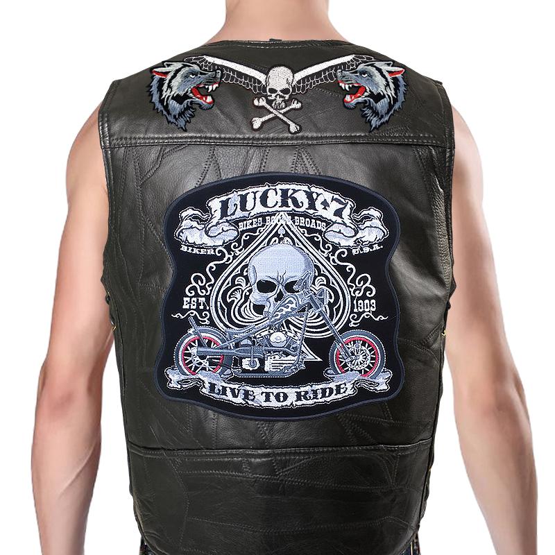 Trendy Men's And Denim Horse Oversized Embroidered Vest With Sleeveless Personalized Casual Camisole Braiding the thread Braiding the thread 06-1