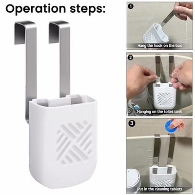 Yousheng Toilet Tank Cleaning Tablet Holder Toilet Tank Bleach Tablet Bracket Hanging Toilet Bowl Cleaner Caddy for Blue Tablets Bleach Pods