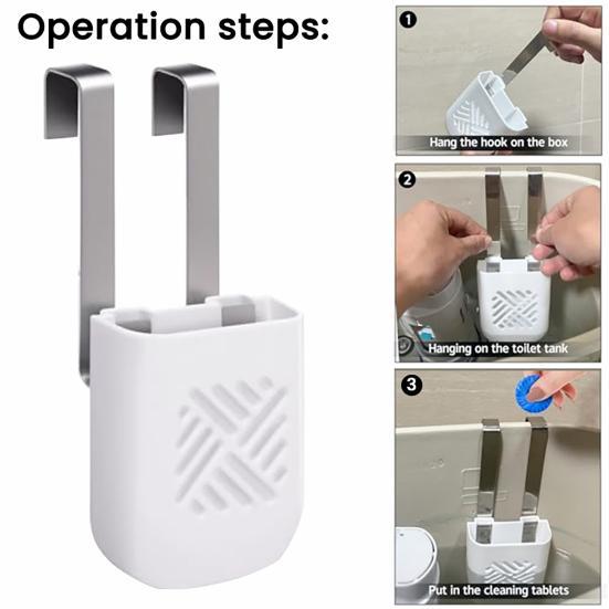 Yousheng Toilet Tank Cleaning Tablet Holder Toilet Tank Bleach Tablet Bracket Hanging Toilet Bowl Cleaner Caddy for Blue Tablets Bleach Pods