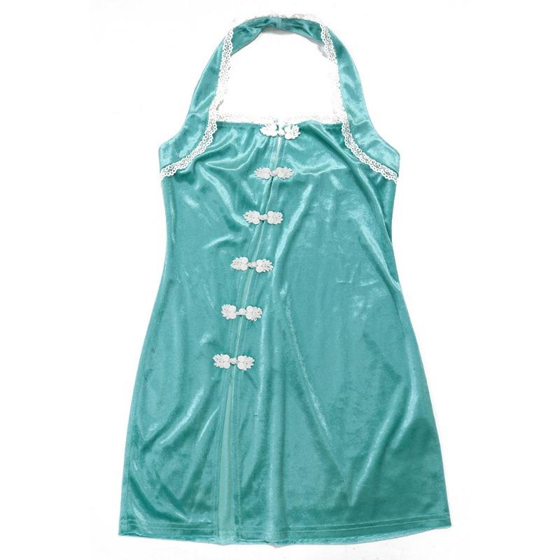 Ladies Cheongsam Hot Girl Sexy Nightclub Sleeveless Backless Split Short Skirt Package Hip Slim Dresses