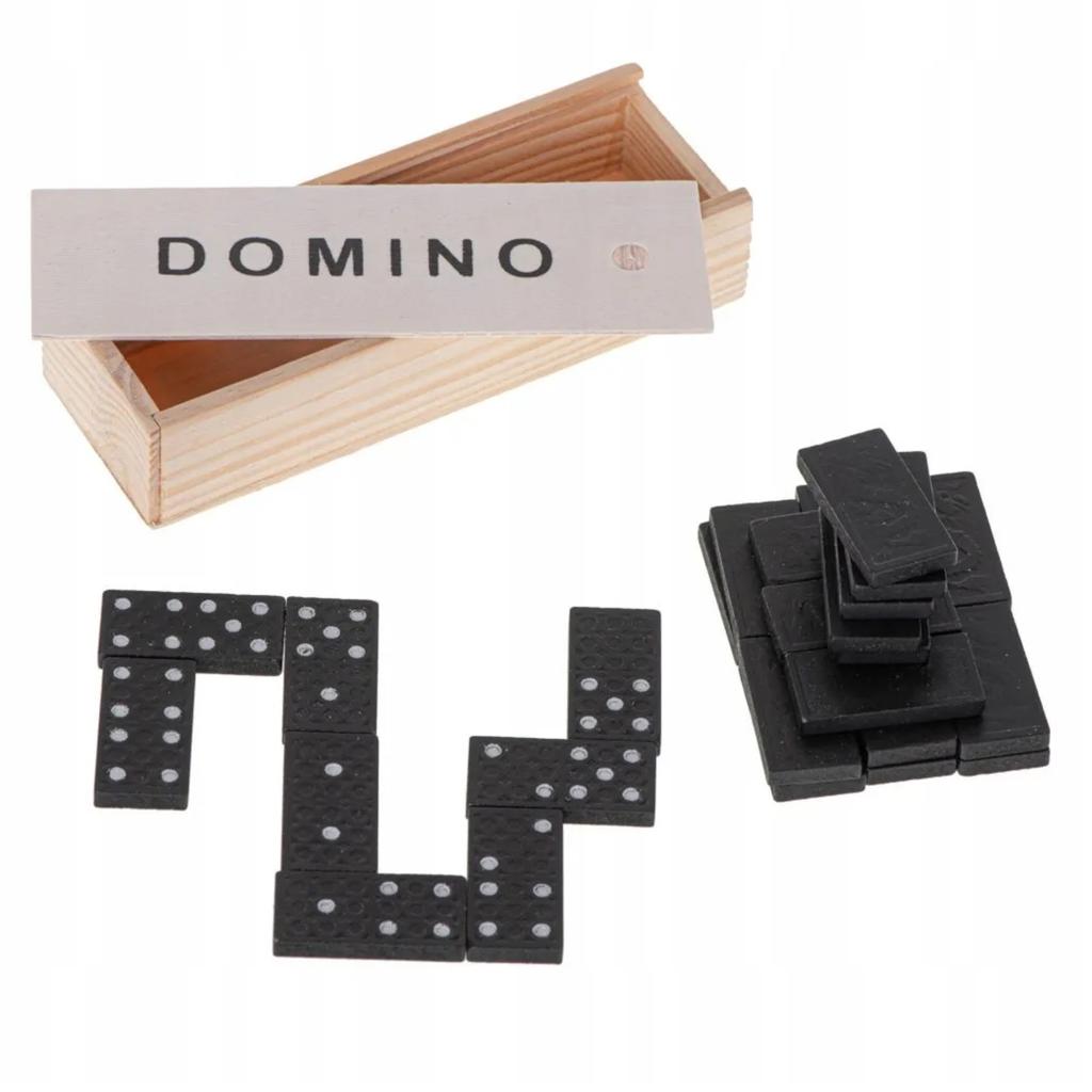 Gra Domino Rodzinna Klasyczna Zestaw 28 Elementów W Drewnianym Pudełku