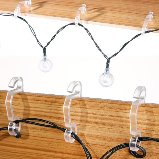 100Pcs Christmas Light Gutter Hooks Strong Clips Outdoor Load-bearing Weather-proof Outdoor Light Clips