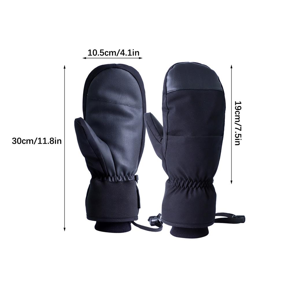 Skihandschuhe für Herren Damen Polyester PU Winddicht Wasserdicht Atmungsaktiv Snowboardhandschuhe mit Haken