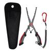 Multifunctional Pliers with Sheath Coiled Lanyard Fishing Pliers Braided Fishing Line Cutter Rings Openers Hook Remover