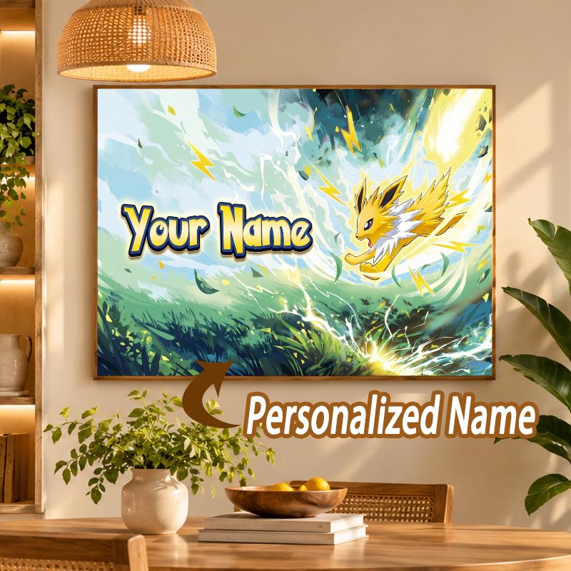 Jolteon Custom Name Diamond Painting Personalized 5D Full Drill DIY Diamond Art Home Decor