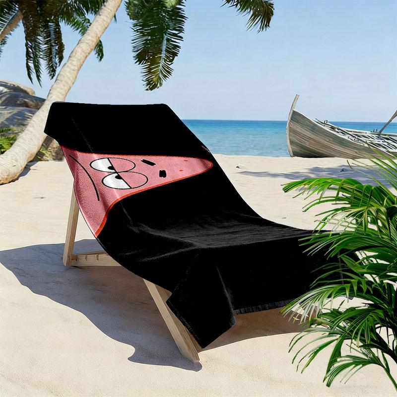 Patrick Star Print Beach Towel, Large Soft Quick Dry Towel for Beach Camping Swimming
