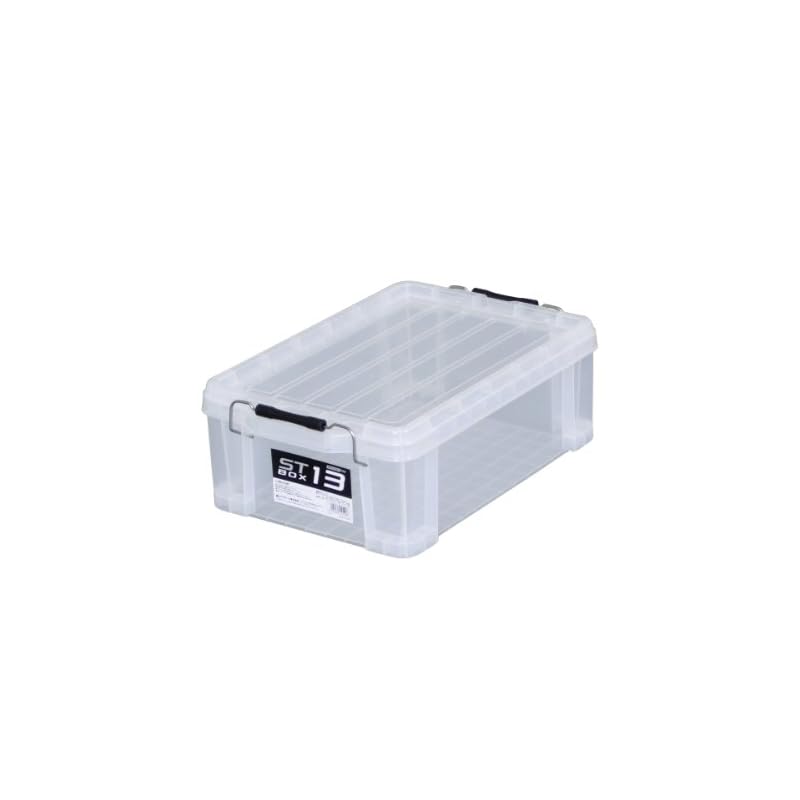 JEJ Astage Storage Box, Made in Japan, ST Box #13, Stackable, Clear, Disaster Prevention [Width 29.5 x Depth 44 x Height 16cm]
