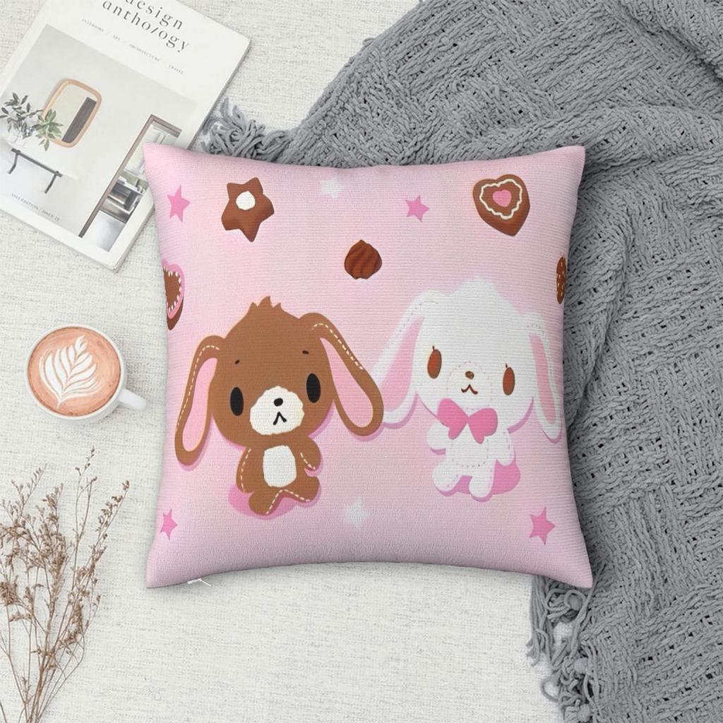 Cute Sugarbunnies Square Pillow Cases Sugar Rabbit Cushion Covers Awesome Decor Pillowcover for Car 45*45cm