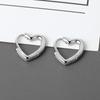 ANENJERY Orecchini a cerchio con fibbia a cuore semplice e carino, moda per le donne, gioielli con orecchini penetranti a forma di cuore