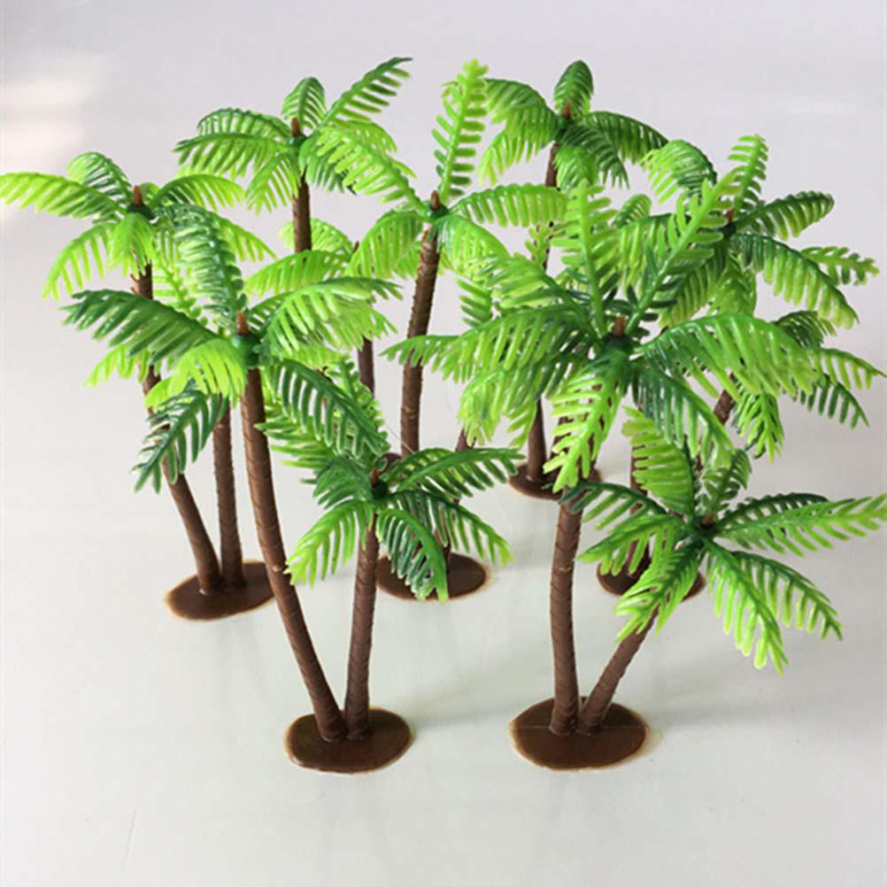 Tree Palm Trees Mini Decor Landscape Artificial Model Miniature Bonsai Tank Fish Scenery Decoration Aquarium Cake Topper Plant