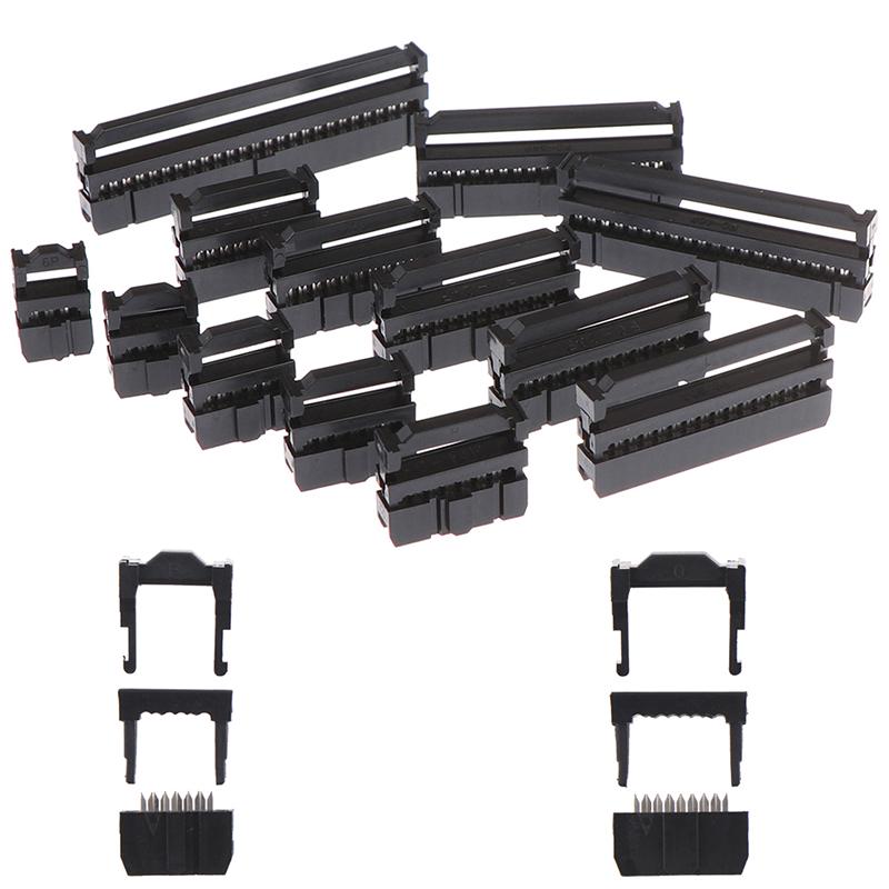 10Pcs 6/8/10/12/14-50Pin Idc Socket Plug Ribbon Cable Connector 2.54Mm Pitch