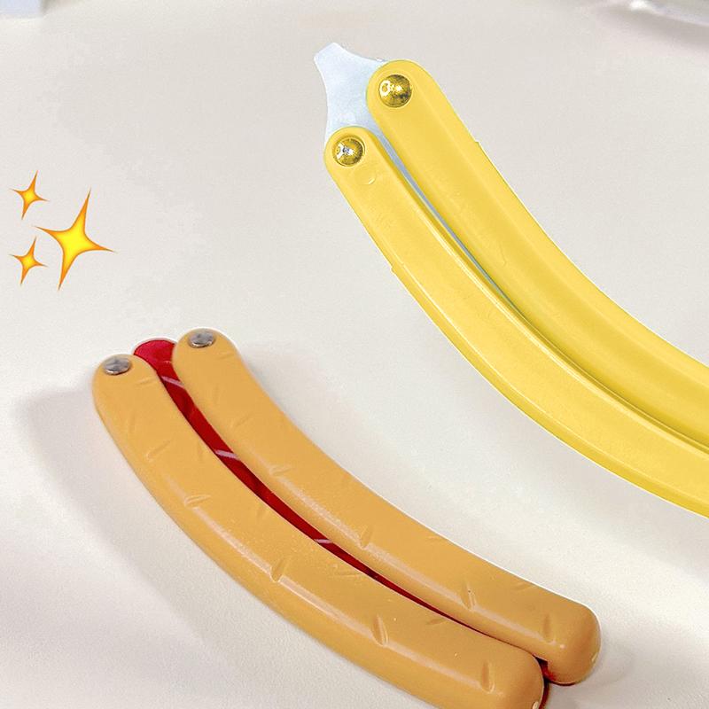 3D Printing Gravity  Dog Butterfly Knife Banana Radish Knife Model Push Card Decompressionn Toy Student Prize