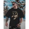 European Size Scorpio Large Size Men's T-shirts Versatile Round Neck Printed T-shirts, Street Fashion Outfits, Suitable for Basketball, Gym, Essential