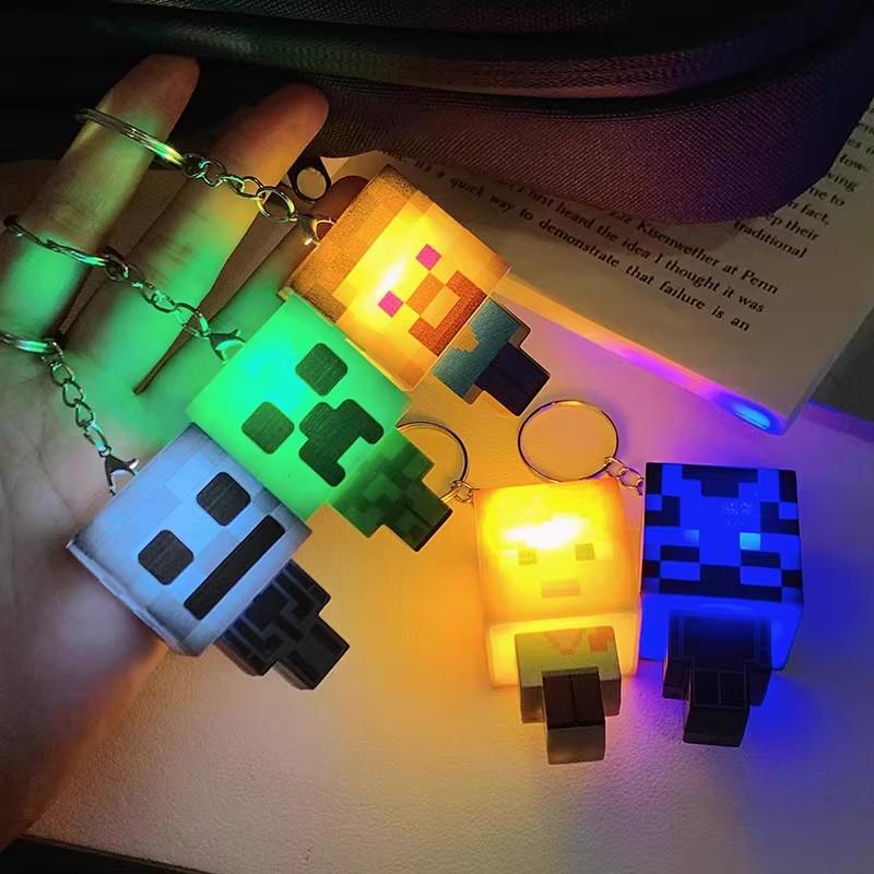My World Movie-Inspired Glowing Figurine Keychain Pendant - Night Light Gift