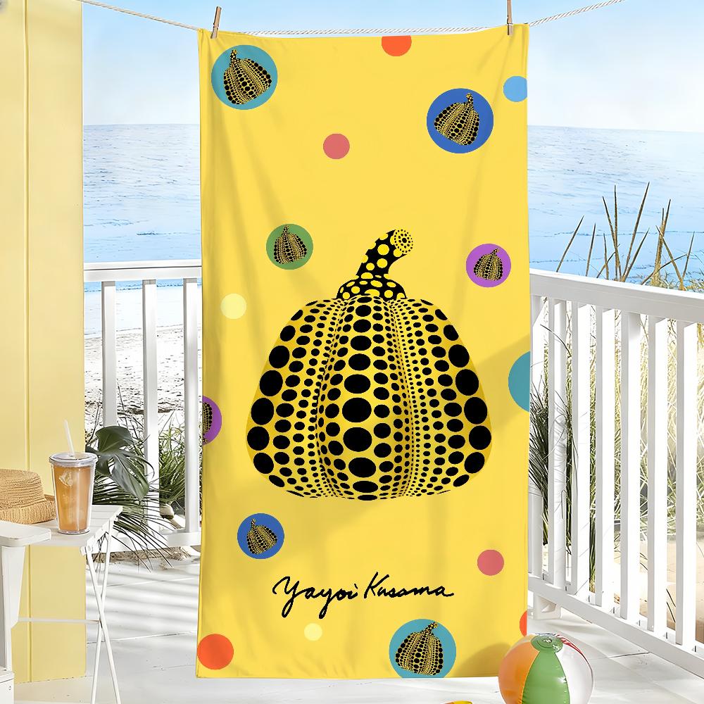 

Art Y-Yayoi Kusama Towel Soft Pool Gift For Travel Gym Shower Camping Quick Dry Sports Large Beach Towels W30*H60(CM)