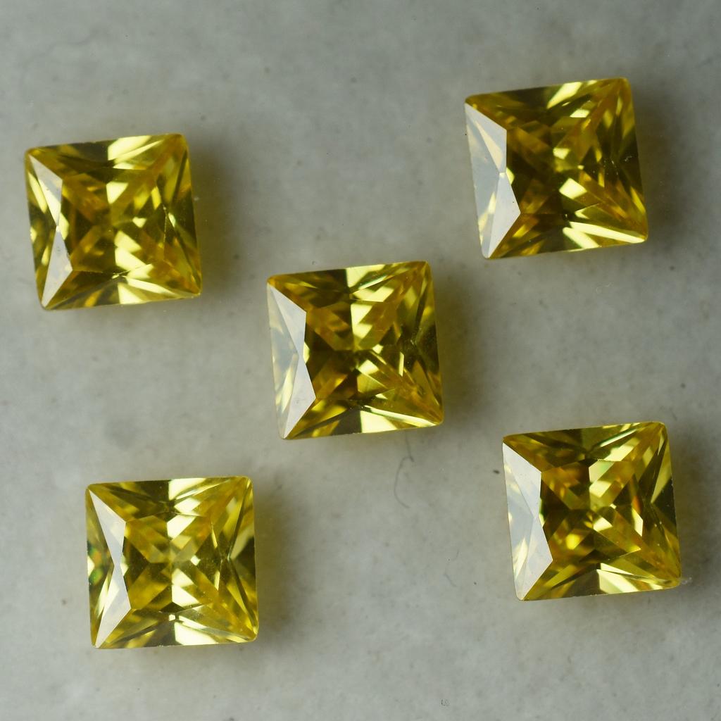 Sapphire Yellow Square Cut 12 Pcs Natural CERTIFIED Loose Gemstone 5x5 MM Lot S-45945