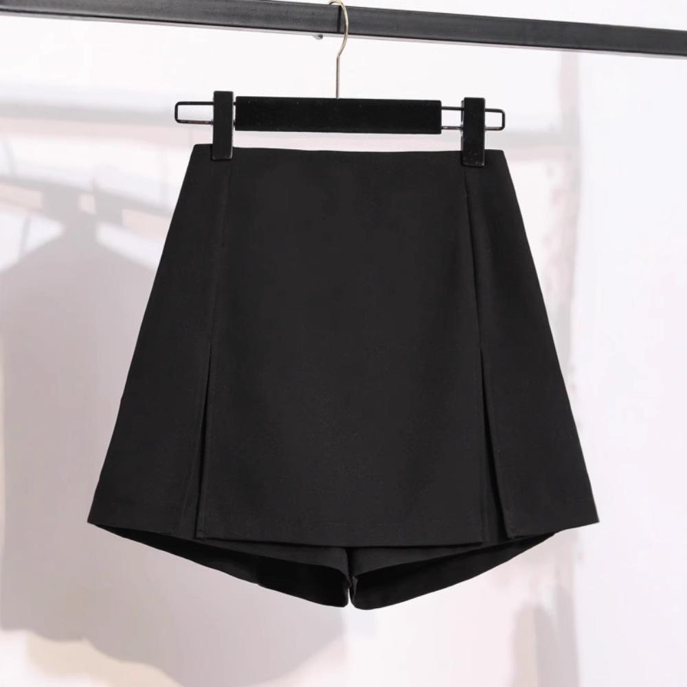 

Plus Size Women s High Waist Black A-line Midi Skirt - Autumn 2024 New Style M