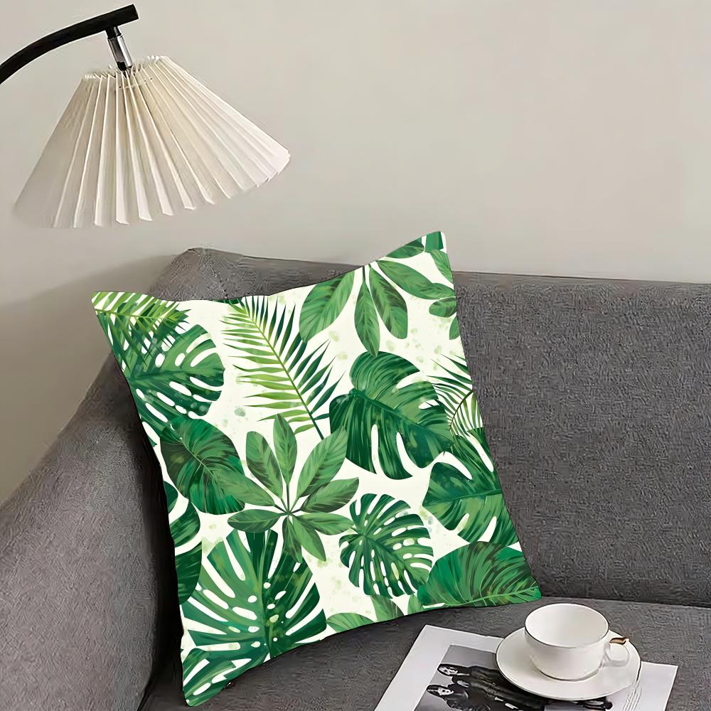 Листья Пальмы Модная Наволочка Подушки Ультра Мягкая Ткань, Дружелюбная к Коже Облачный Комфорт Скрытая Молния 30x30cm