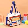 College style, high value, contrasting colors, large capacity messenger bag, Japanese girl shoulder tote bag, student hand-held tutoring bag