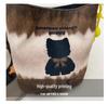 Stylish Kitten Print Underarm Tote: New Cute Cartoon Graffiti Handbag