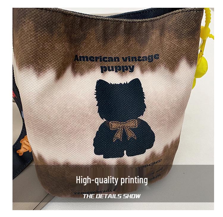 Stylish Kitten Print Underarm Tote: New Cute Cartoon Graffiti Handbag