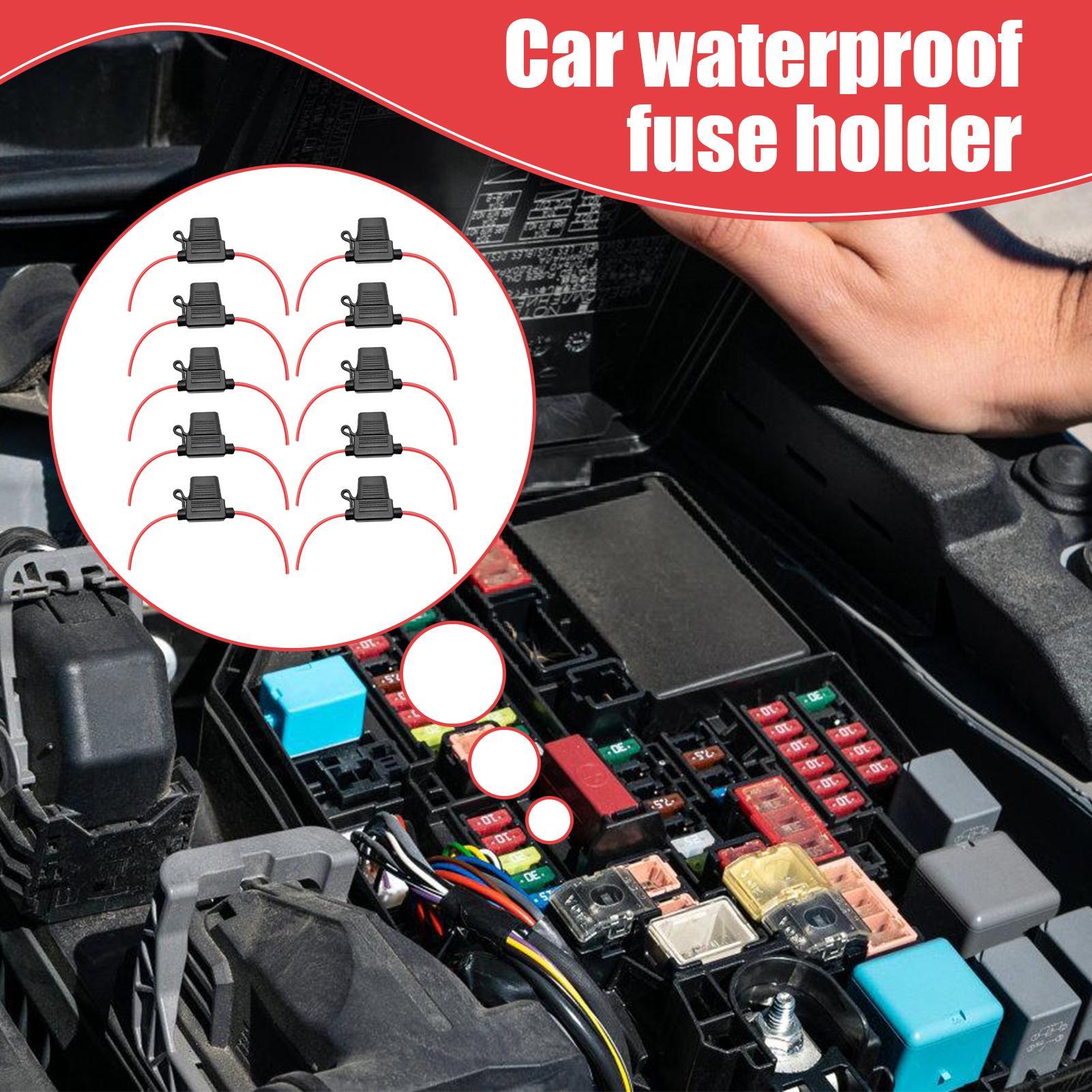 

Waterproof Car Fuse Holder 10 Pieces Stable High-Strength Vehicle Circuit System Accessories for Electrical Equipment RV Auto CHINA