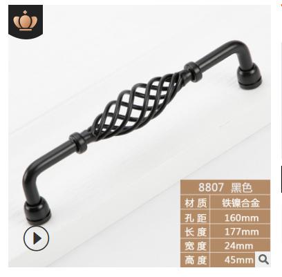 Vintage Antique Bronze Cabinet Handles Hollow Out Birdcage Handles Drawer Knobs Wardrobe Door Pullers Furniture Handle