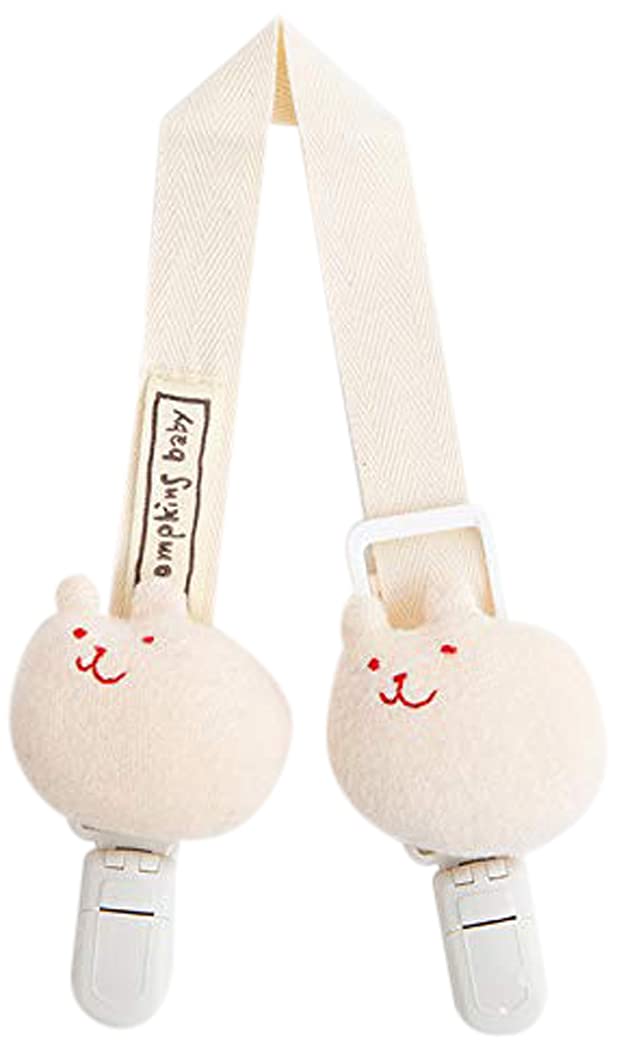pompkins BABY Organic Cotton Bib Clip Dog Made in Japan Y-1171 100% (Rabbit, Bear, Series) - (Rabbit (Natural))