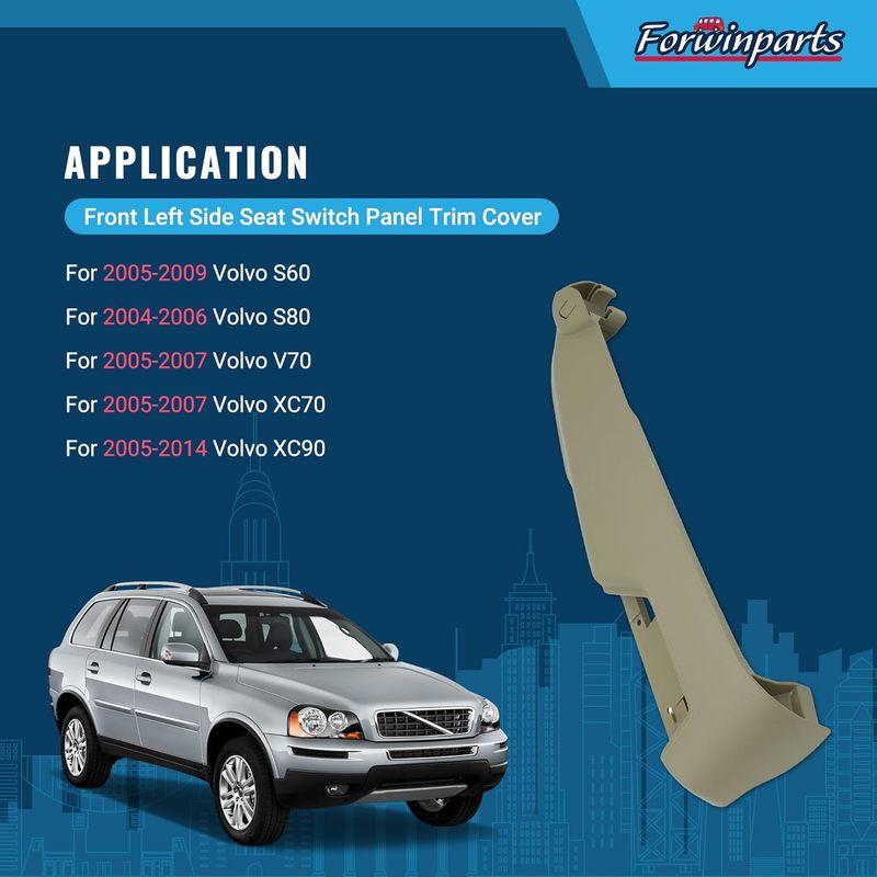 Front Left Driver Side Seat Switch Panel Trim Cover Bezel Sand for Volvo XC90 XC70 V70 S80 S60 Replace 3980 39802016
