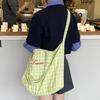 Letter Plaid Shoulder Bag Candy Color Large Capacity Crossbody Bag Fashion Canvas Tote Bag  Daily
