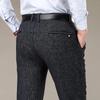 Autumn Winter Men 'S Thick Casual Pants Business Small Straight Gray Elastic Trousers Male Brand Clothing