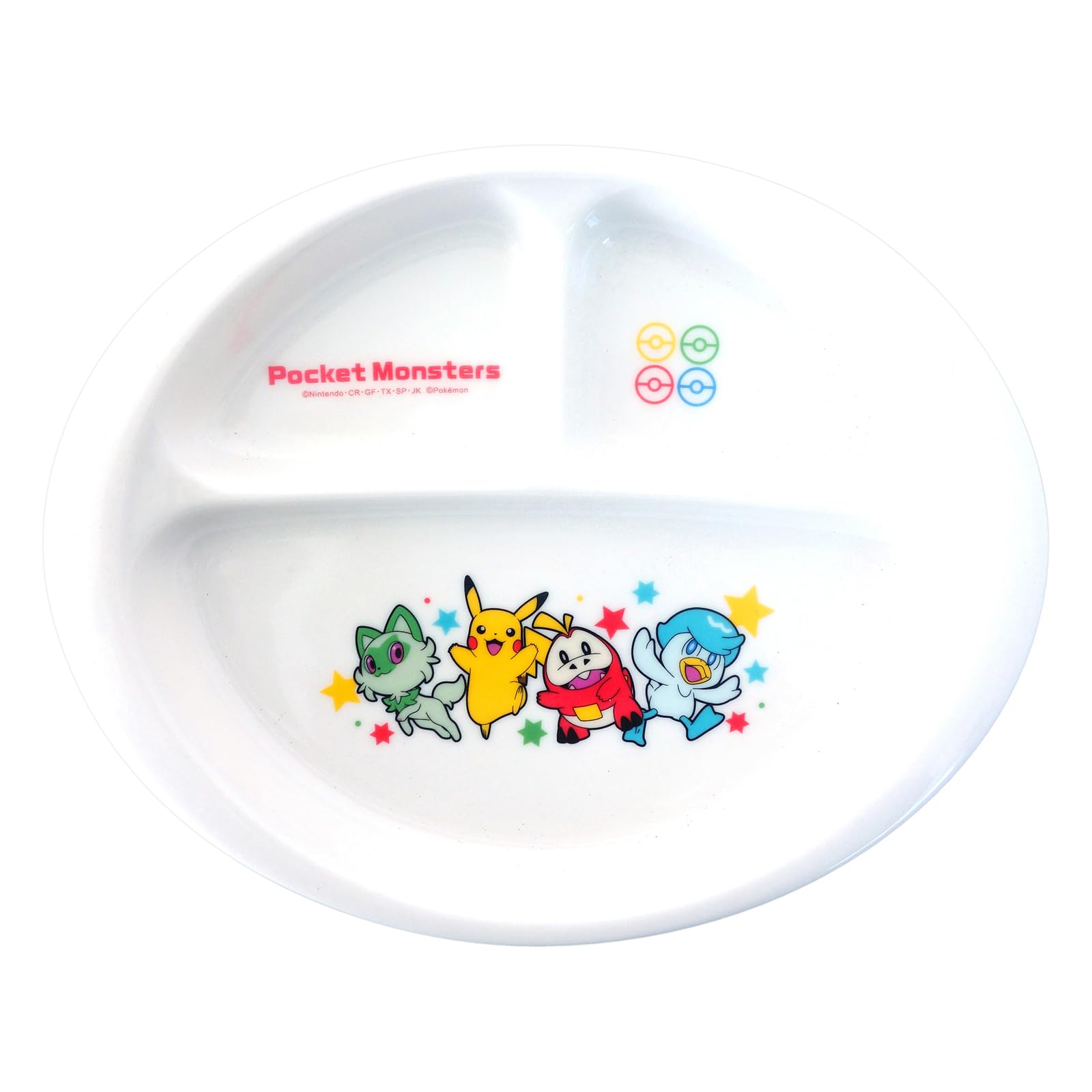 

Kanesho Toki Divided Lunch Dishwasher and Microwave Made in 144146 Pokémon Plate, Plate, Kids Safe, 23cm, Japan, белый