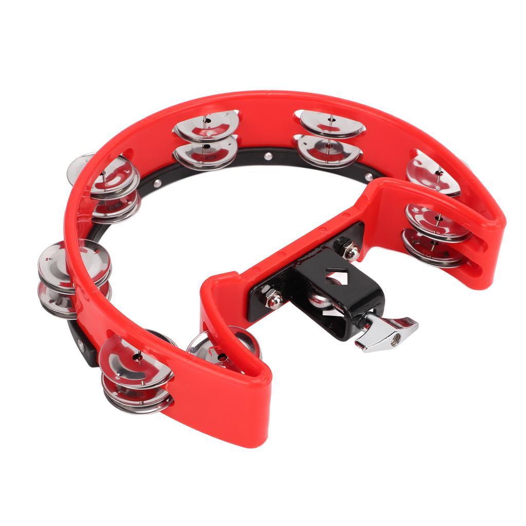 Tambourine Single Row Metal Jingle Bells Handheld Percussion Drum Instrument for Kids Adults