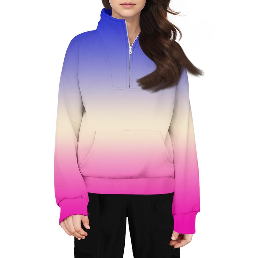 Girls Half Zip Sweatshirt Zip Pullover Sweatshirts Fall Clothes