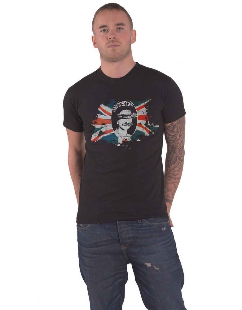 The Sex Pistols T Shirt God Save The Queen Flag Band Logo Official Mens Black Unisex T-Shirt S