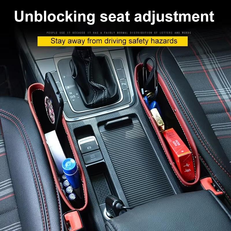 Car Seat Slit Gap Organizer Key/Phone/Coins Storage Pocket Car Interior Sundries Bag Pouch Auto Driver Seat Catcher Phone Holder