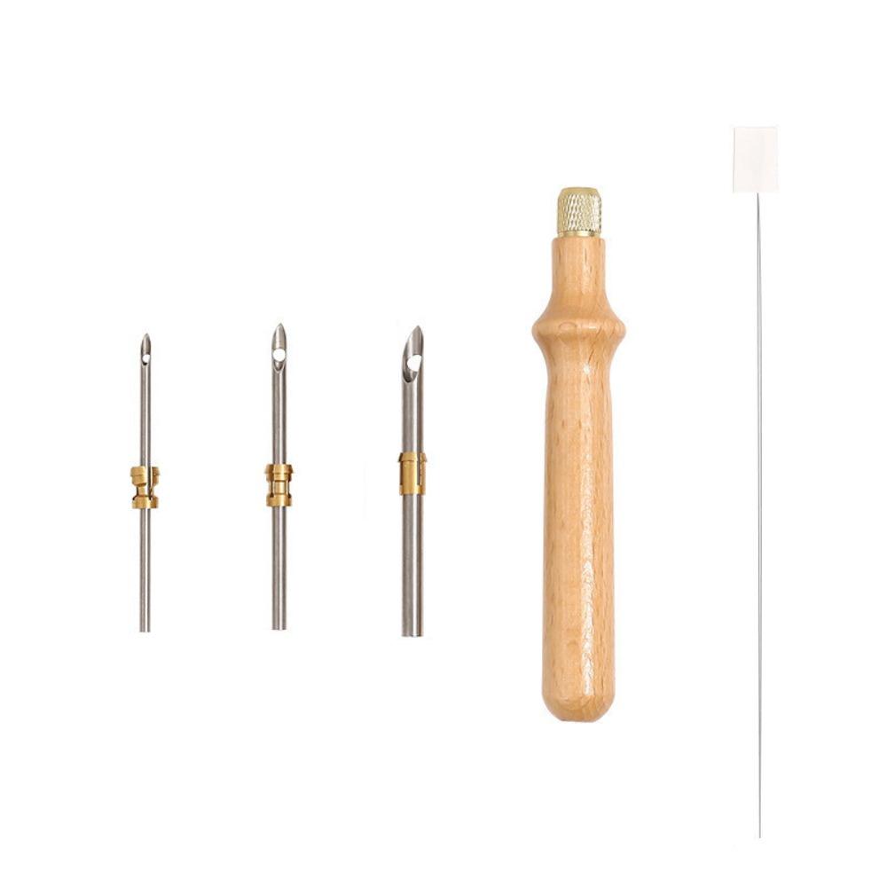Wooden Handle Punch Needle Set 2.5mm/3.5mm/5mm Punch Stitching Kit  for Beginners
