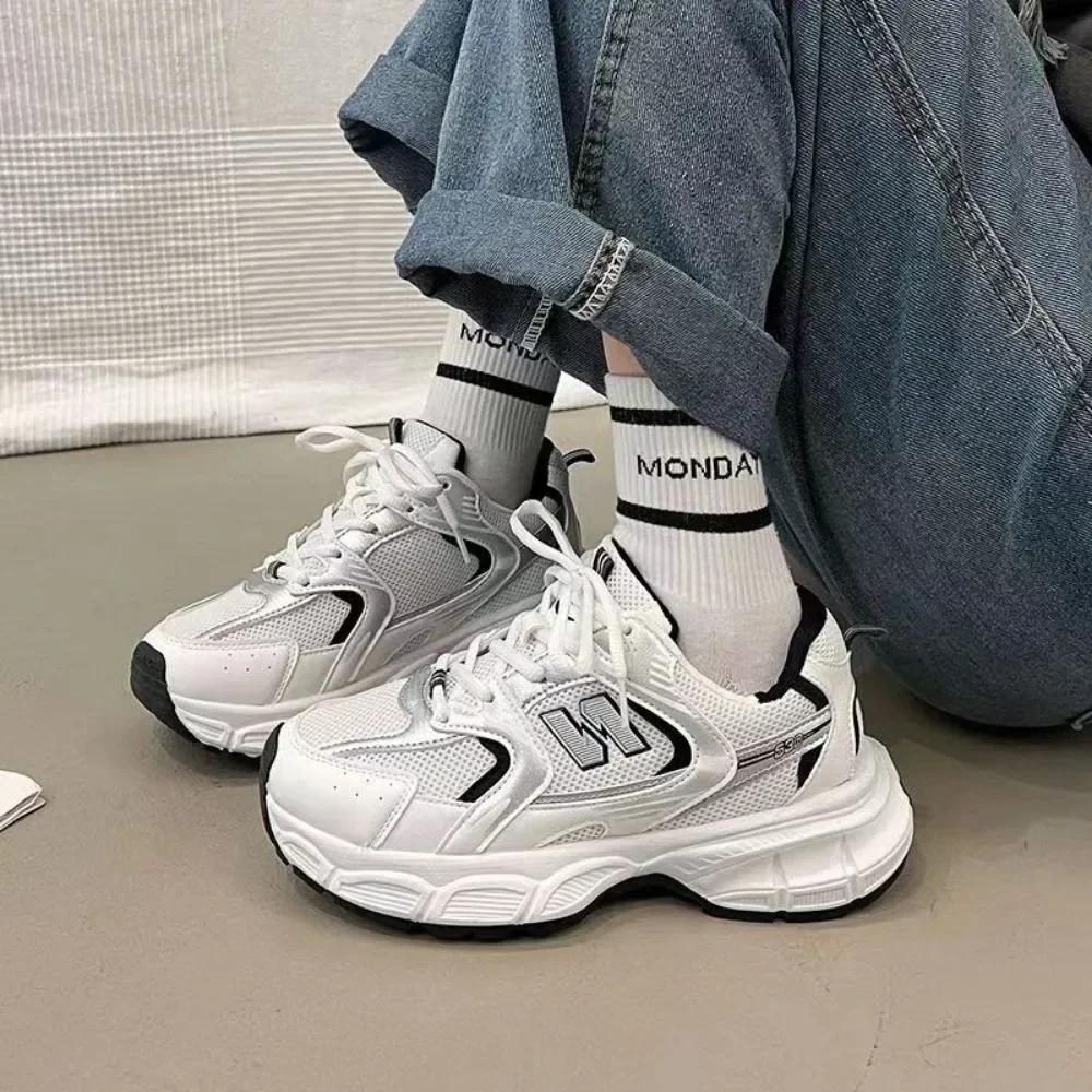 Women's Luxury Outdoor Thick Sole Sneakers Casual Chunky Shoes Women's Mesh Breathable Tennis Vulcanized Zapatillas