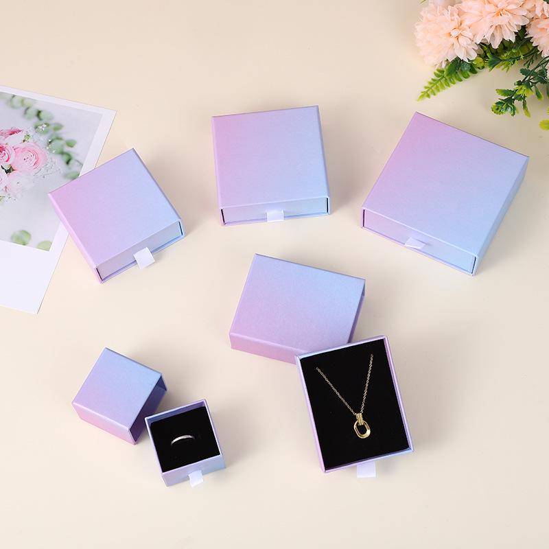 In-Stock Paper Packaging Jewelry Box for Necklace, Bracelet, Earrings - Cross-Border Hot-Selling Pull-Out Design