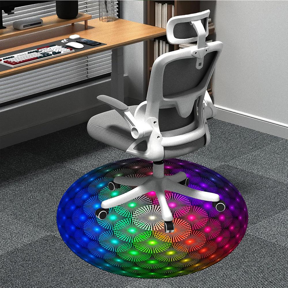 1pc Colorful Sphere Carpet, Round Non Slip Durable Large Size Office Carpet, Suitable for Office