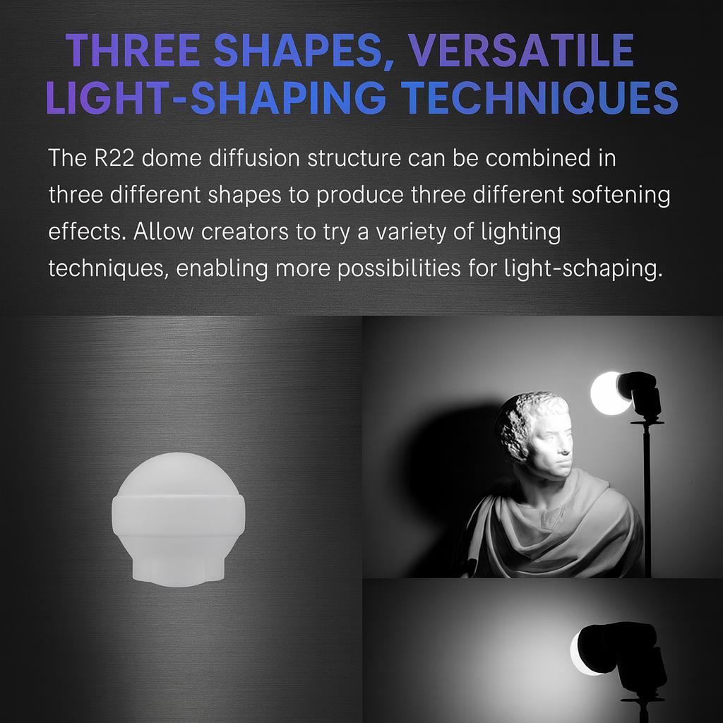 For Godox V1/V1Pro/V100/AD100Pro/H200R Flash | Foldable Silicone Soft Light Ball | Portable Diffuser Dome for Studio & Outdoor