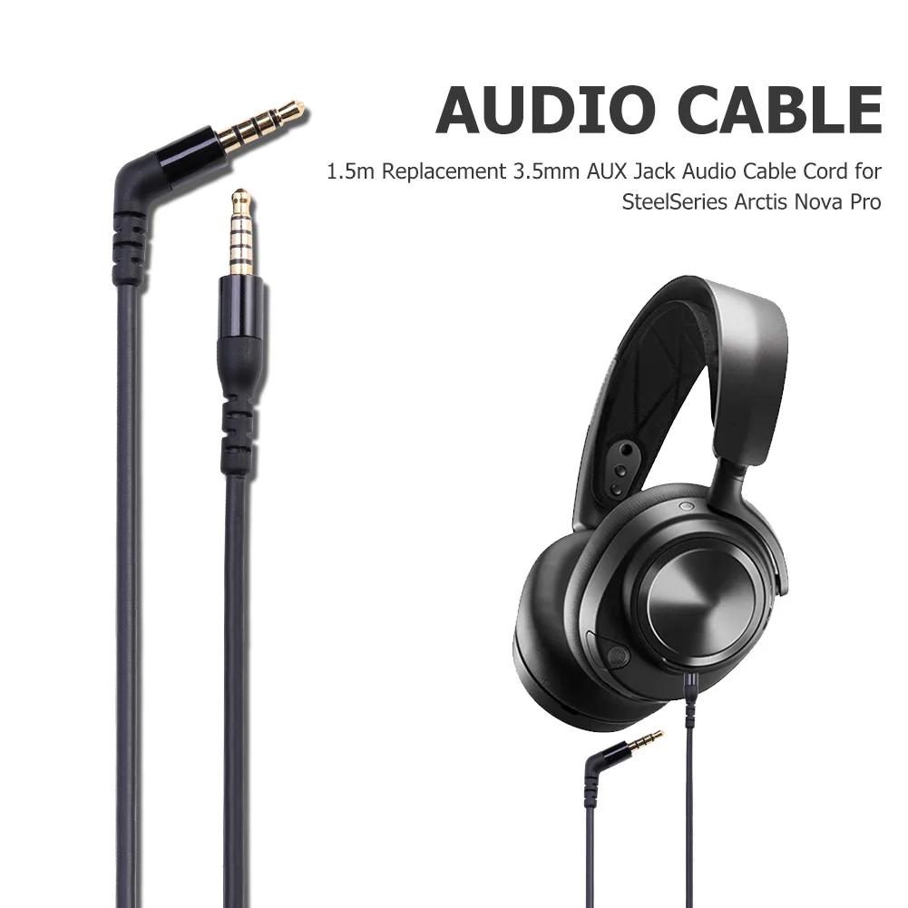 3.5mm AUX Jack Audio Cable Adapter 1.5m Audio Cable Cord Accessories Headphones Cord for SteelSeries Arctis Nova Pro