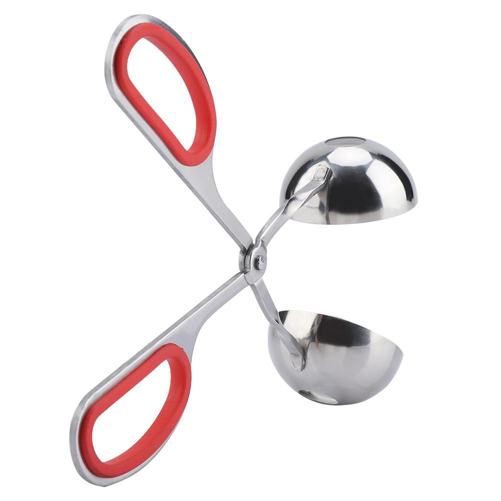304 Stainless Steel NOn Sticky Meatballs Rice Balls Clip Maker Mold Kitchen Tool (Red)