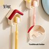 Draining Toothbrush Holder Cartoon House Holder, Wall Mounted Bathroom Organizer, Suspended Household Storage Drainage Drying Rack for Electric